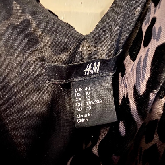 H&M Sleeveless Flocked Velvet Dress |Size 10| - Picture 6 of 6